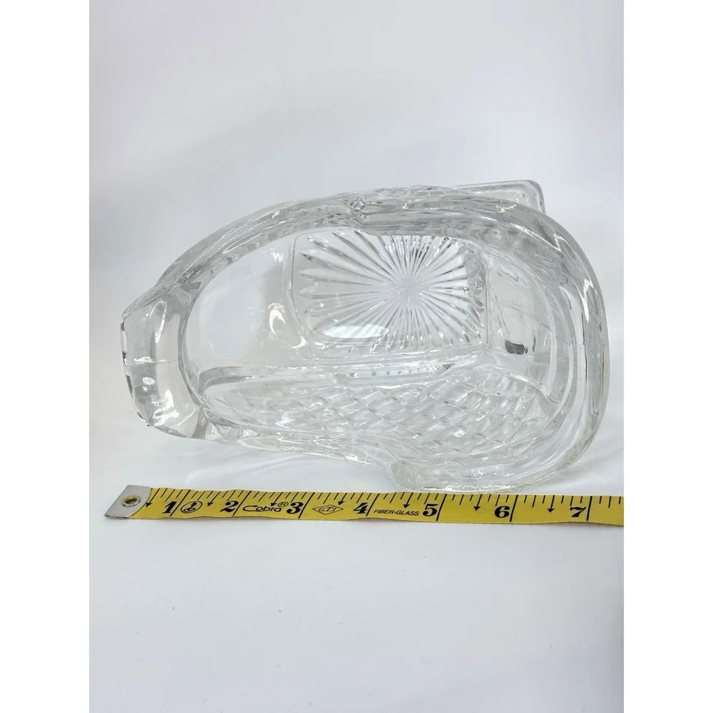 Vintage St George Crystal Holiday Sleigh 24% Lead USA‎ Candy Dish NIB Giftware